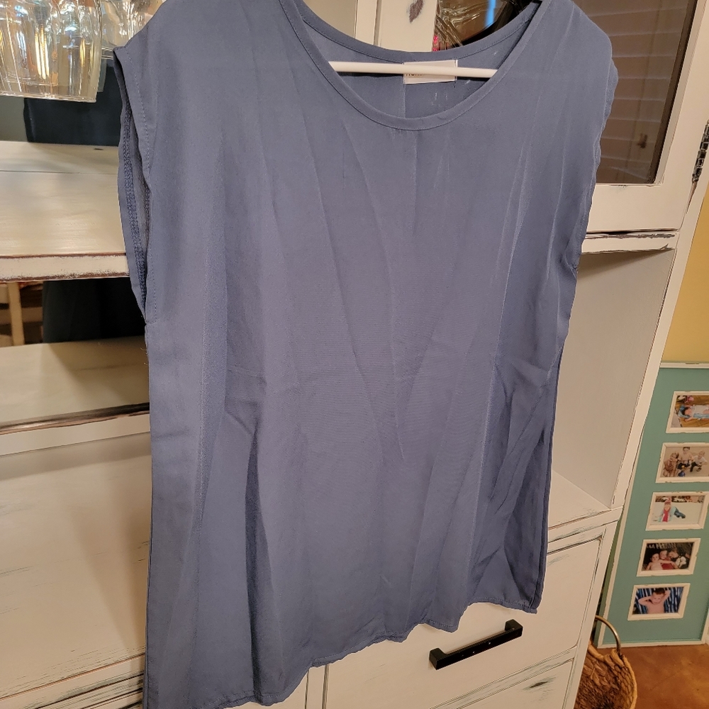Tickled Teal top, size S.  Color is in between periwinkle & grey blue